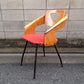◎60'S UK or Euro Vintage Teak Plywood × Iron Leg Dining Chair (Orange) ① ／チークプライウッド×アイアンレッグ チェア