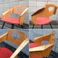 ◎60'S UK or Euro Vintage Teak Plywood × Iron Leg Dining Chair (Orange) ① ／チークプライウッド×アイアンレッグ チェア