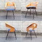 ◎60'S UK or Euro Vintage Teak Plywood × Iron Leg Dining Chair (Blue) ③ ／チークプライウッド×アイアンレッグ チェア
