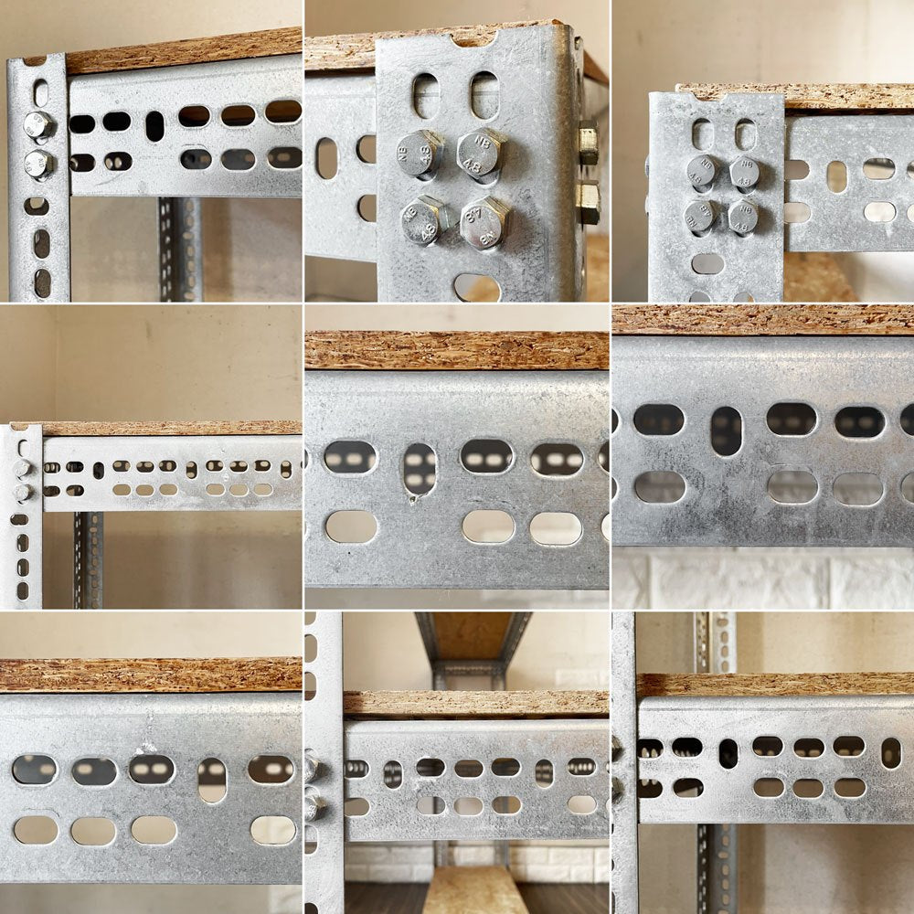 リオン LYON アングルシェルフ SLOTTED ANGLE SHELF 3段 オープンシェルフ W122cm セミオーダーサイズ インダストリアル 工業系 P.F.S.取扱 ◎