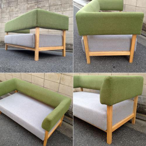 ◎SIEVE howe Sofa ／ シーヴ ハウソファ 　2P ファブリックソファ    カラー：グリーン×グレー　定価約￥78,000→￥48,000