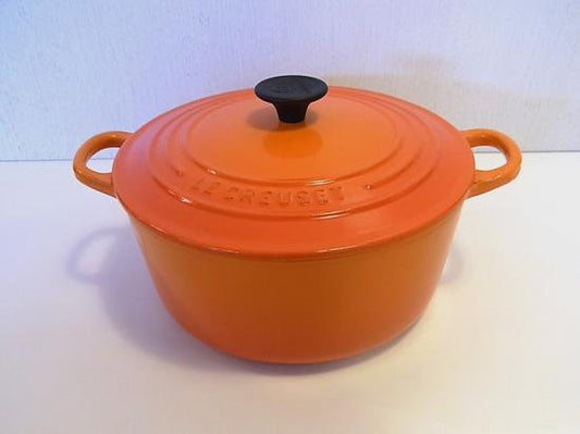 ◇ルクルーゼ　LE CREUSET　ココット ロンド 22cm　オレンジ