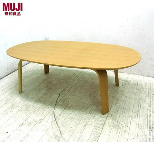 ■MUJI 無印良品 座テーブル タモ材 プライウッド ローテーブル