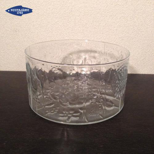 ◎Finland  Vintage "Nuutajarvi" Flora  19cm  Glass Bowl ／ ヌータヤルヴィ フローラ 19cmボウル  オイバ・トイッカ/Oiva Toikka