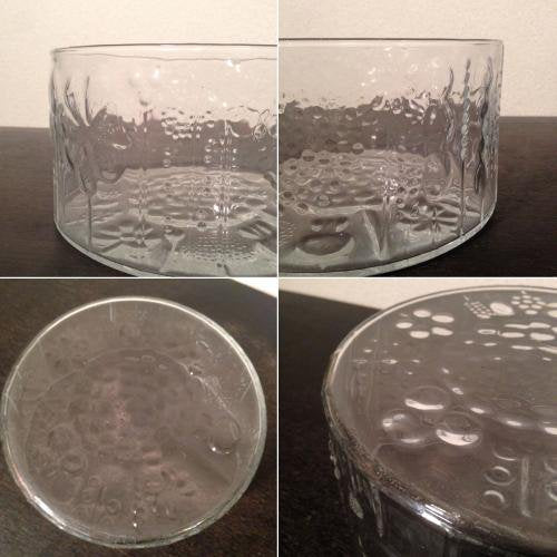 ◎Finland  Vintage "Nuutajarvi" Flora  19cm  Glass Bowl ／ ヌータヤルヴィ フローラ 19cmボウル  オイバ・トイッカ/Oiva Toikka