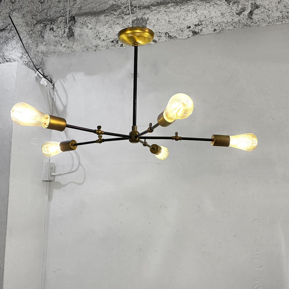 アクメファニチャー ACME Furniture ソリッドブラスランプ 5アーム SOLID BRASS LAMP 5ARM ブラックアーム 真鍮 ミッドセンチュリー 定価￥143.000- ★