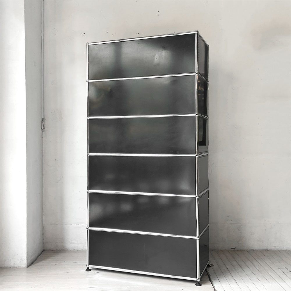 ユーエスエムハラー USMハラー USM Haller キャビネット シェルフ 1列6段 ドロップダウンドア ×1 H154cｍ アジャスター付き 参考価格￥362.000- ★