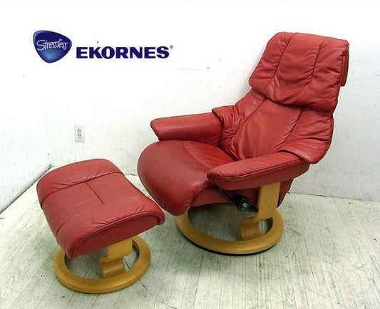 ● Ｅkornes エコーネス ストレスレス チェア タンパ オットマン付  レッド