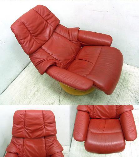 ● Ｅkornes エコーネス ストレスレス チェア タンパ オットマン付  レッド