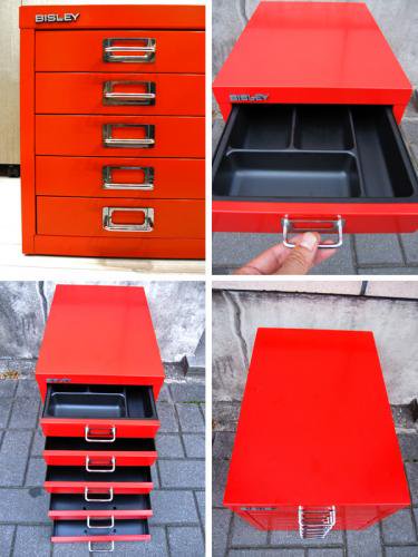 U.K  BISLEY （ ビスレー ） ★ " BASICシリーズ " ★ Desk Cabinet  （ デスクキャビネット ） ★ 『 12/5 （ 5段 ） 』 Color： Red