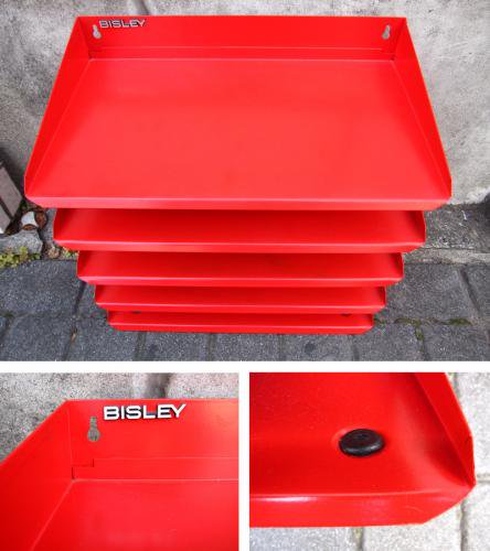 U.K  BISLEY （ ビスレー ） ★ " PLUSシリーズ " ★  『 Letter Rack / レターラック （ 廃番/5段 ） 』 Color： Red