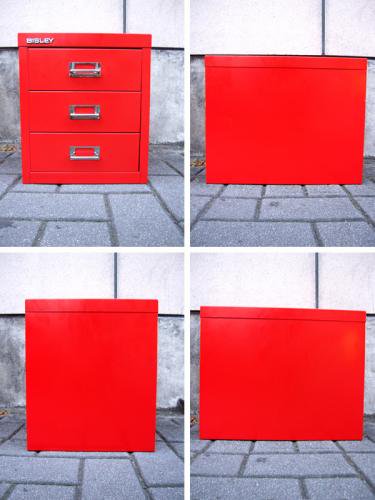 U.K  BISLEY （ ビスレー ） ★ " BASICシリーズ " ★ Desk Cabinet  （ デスクキャビネット ） ★ 『 12/3 （ 3段 ） 』 Color： Red