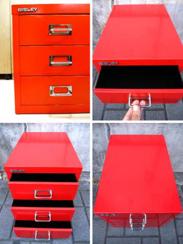 U.K  BISLEY （ ビスレー ） ★ " BASICシリーズ " ★ Desk Cabinet  （ デスクキャビネット ） ★ 『 12/3 （ 3段 ） 』 Color： Red