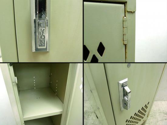 ● P.F.S.取扱 USA "LYON" 2-TIER LOCKER Diamond Cut Door Color : Putty White ／リオン スチールロッカー2段 ダイヤカットドア