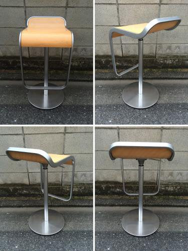 ◎ lapalma ラパルマ　LEM レム カウンタースツール ハイ・ロー 昇降式 カウンターチェア Wood ウッドシート ナチュラル ビーチ