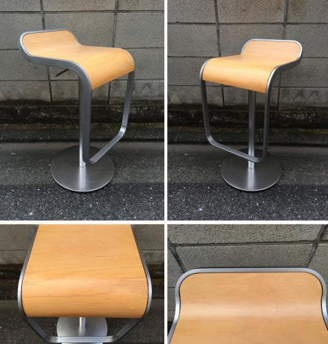 ◎ lapalma ラパルマ　LEM レム カウンタースツール ハイ・ロー 昇降式 カウンターチェア Wood ウッドシート ナチュラル ビーチ