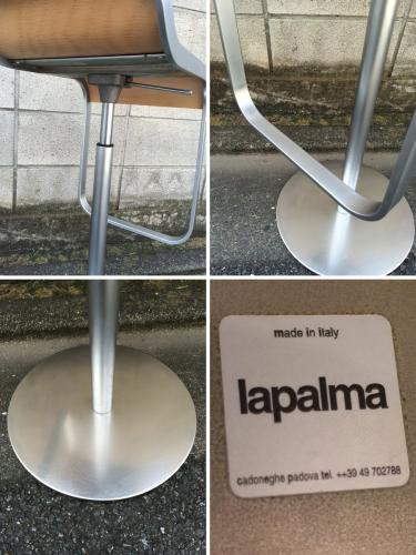 ◎ lapalma ラパルマ　LEM レム カウンタースツール ハイ・ロー 昇降式 カウンターチェア Wood ウッドシート ナチュラル ビーチ