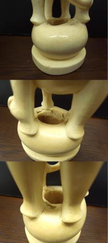 ●  象牙 彫刻 計約1100g 象 古美術 置物 高級材 東洋
