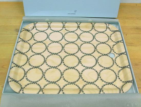 ●ミナペルホネン　白樺のトレイ　タンバリン柄(大) 　未使用品　廃番アイテム