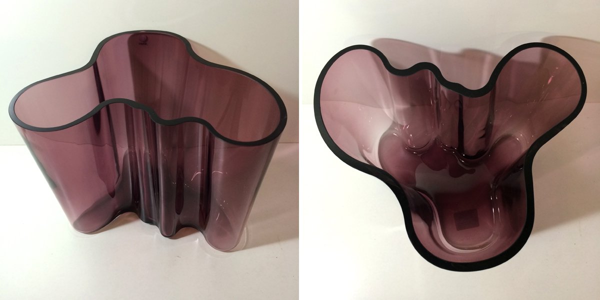 ◎経堂店　iittala イッタラ　Alvar Aalto アルヴァ・アールト　フラワーベース　ダークライラック　160mm　Lサイズ