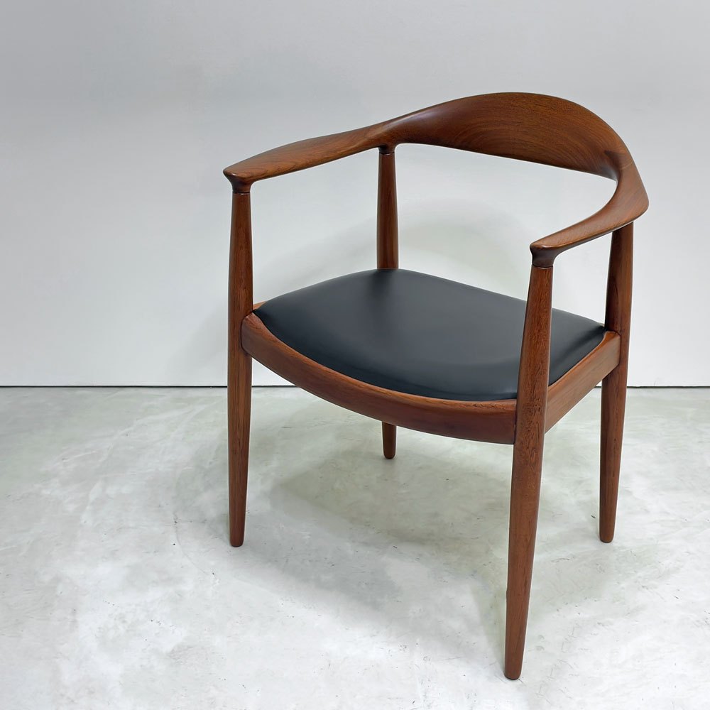 ヨハネスハンセン JOHANNES HANSEN ザ・チェア The Chair JH503 チーク材 本革 ハンス・J・ウェグナー 刻印有 ビンテージ 北欧家具 希少 ラッカー再塗装品 ●