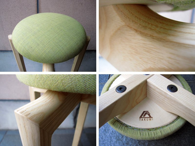 家具産地北海道・旭川の家具 ★ " TAKUMI KOHGEI / 匠工芸 " ★ スツール 『 MUSHROOM / マッシュルーム 』 L・グリーン