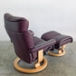 エコーネス EKORNES ストレスレス Stressless マジック Magic リクライニングチェア クラシックベース Mサイズ オットマン付き ボルドー系 〓