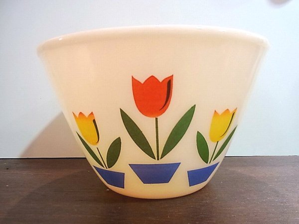 ◇　FIRE KING/ファイヤーキング　Tulip mixing bowl  チューリップ ボウル　ビンテージ　?