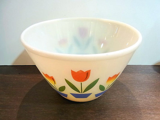 ◇　FIRE KING/ファイヤーキング　Tulip mixing bowl  チューリップ ボウル　ビンテージ　Lサイズ　③