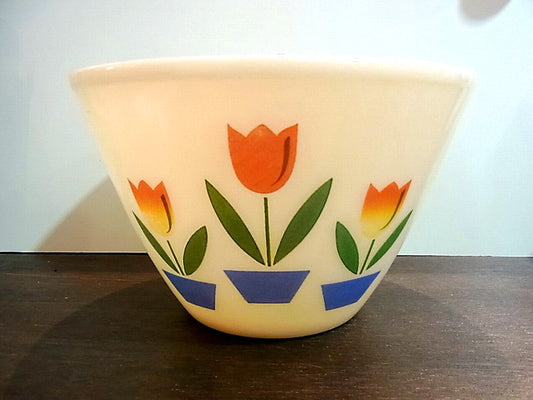 ◇　FIRE KING/ファイヤーキング　Tulip mixing bowl  チューリップ ボウル　ビンテージ　Lサイズ　③