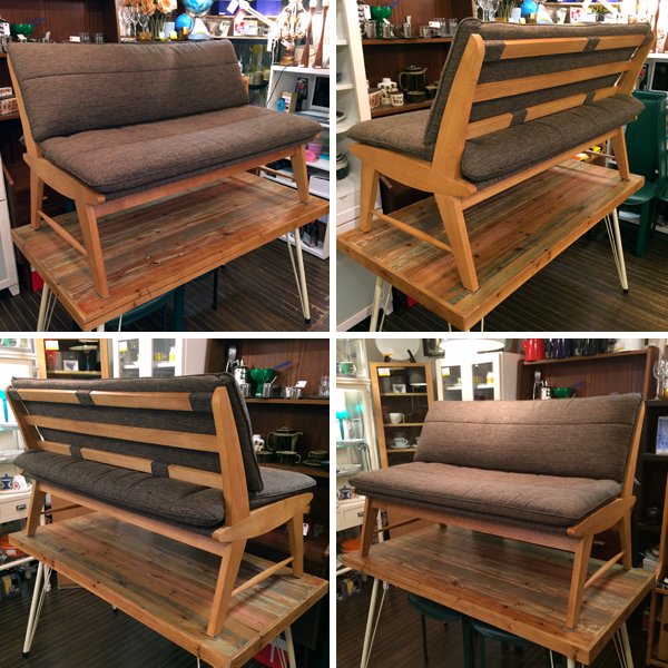 ◎経堂店 MIKIMOKU ミキモク　雅 シリーズ　ベンチチェア　2シーター　ラバーウッド