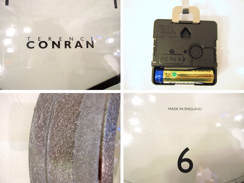 イギリス製 ★ TERENCE CONRAN / テレンス・コンラン  （ ザ・コンランショップオリジナルアイテム ） ★  特大Φ44cm 『 ウォールクロック 』