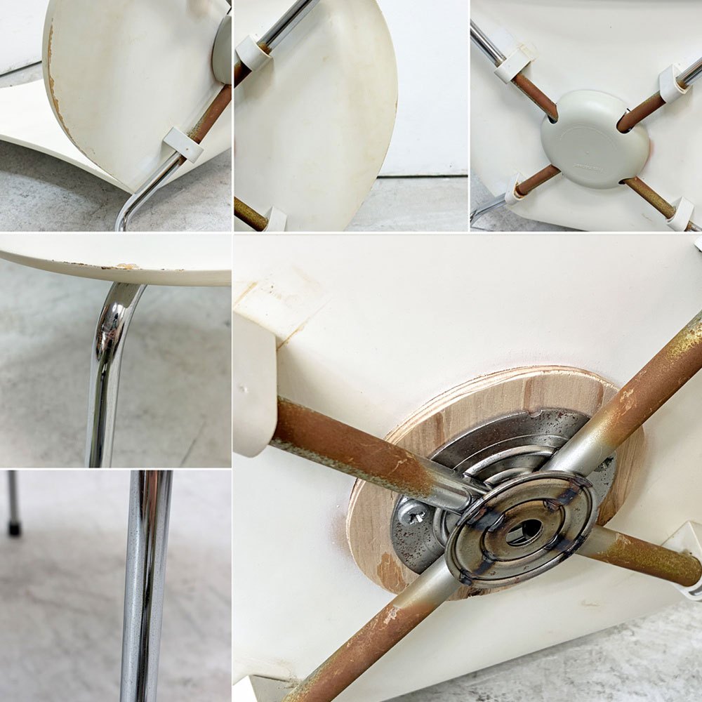 フリッツハンセン Fritz Hansen 3107 セブンチェア ホワイト ラッカー仕上げ スタッキング アルネ・ヤコブセン デンマーク 北欧家具 B ●