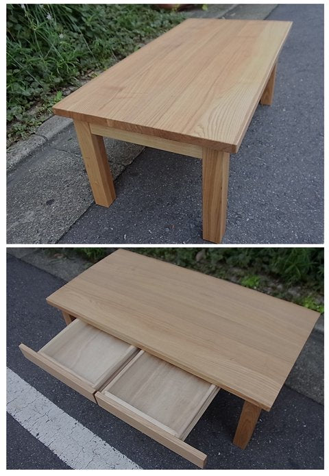 ■MUJI(無印良品計画)/ローテーブル(タモ材無垢）