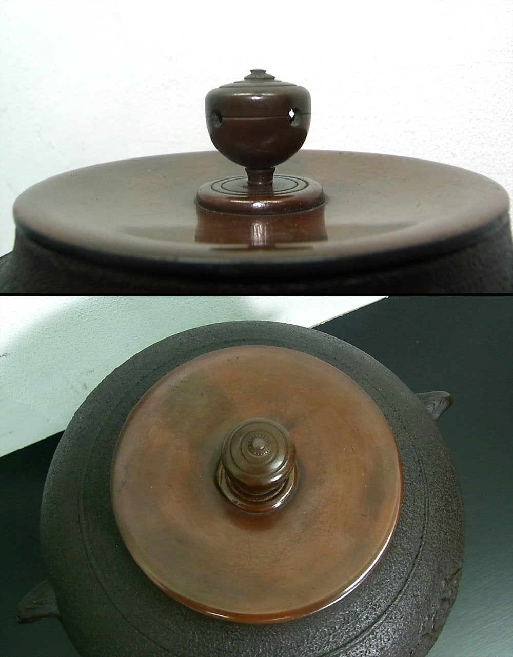 ●	茶道具 釜師 佐藤清光造 花丸地紋 真形釜 共箱入