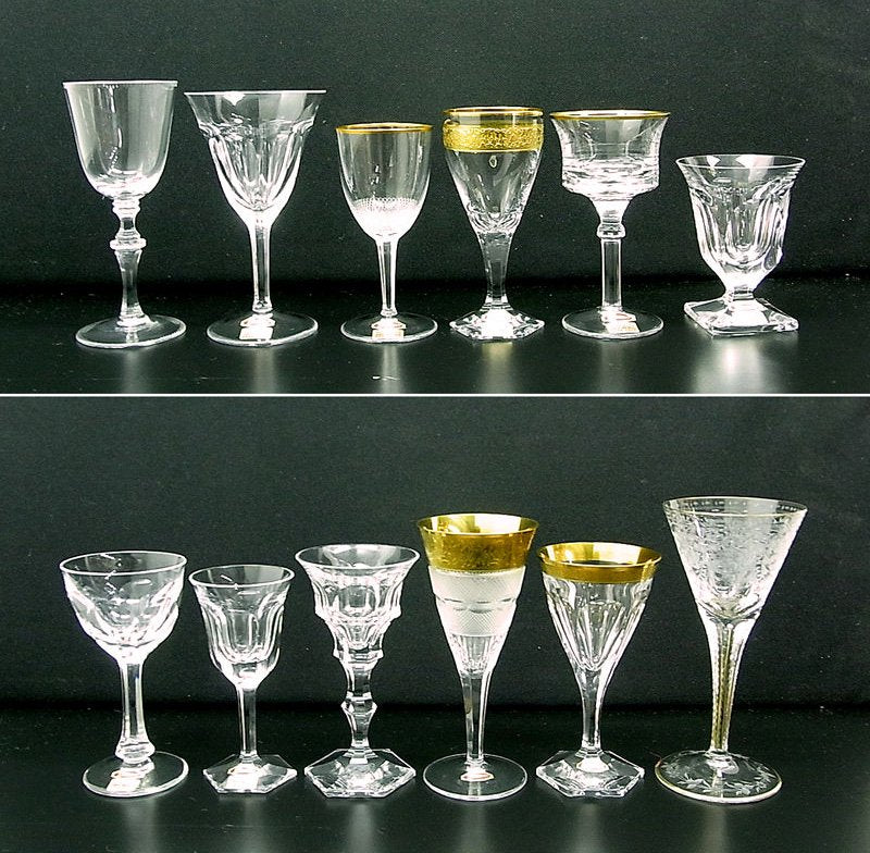 ●	Moser/モーゼル クリスタルグラスセット 12種12客 未使用箱付