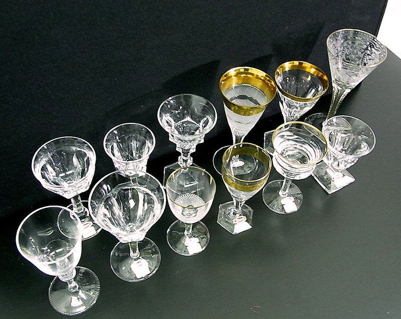 ●	Moser/モーゼル クリスタルグラスセット 12種12客 未使用箱付