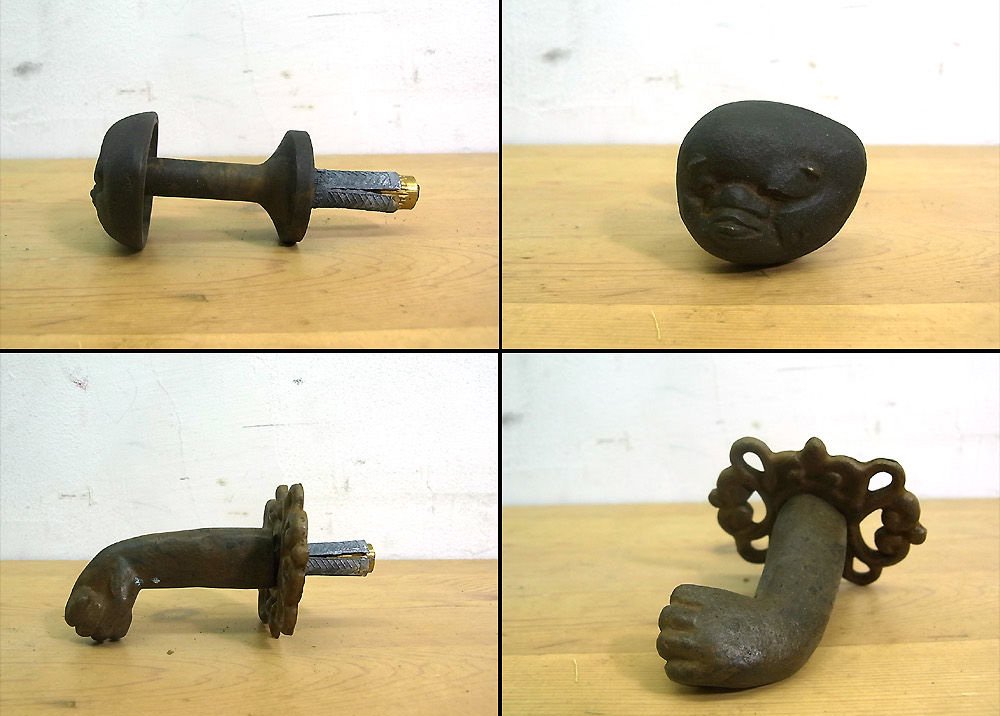 ● 珍品 須賀松園　蝋型鋳造　フック？ 共箱 栞付