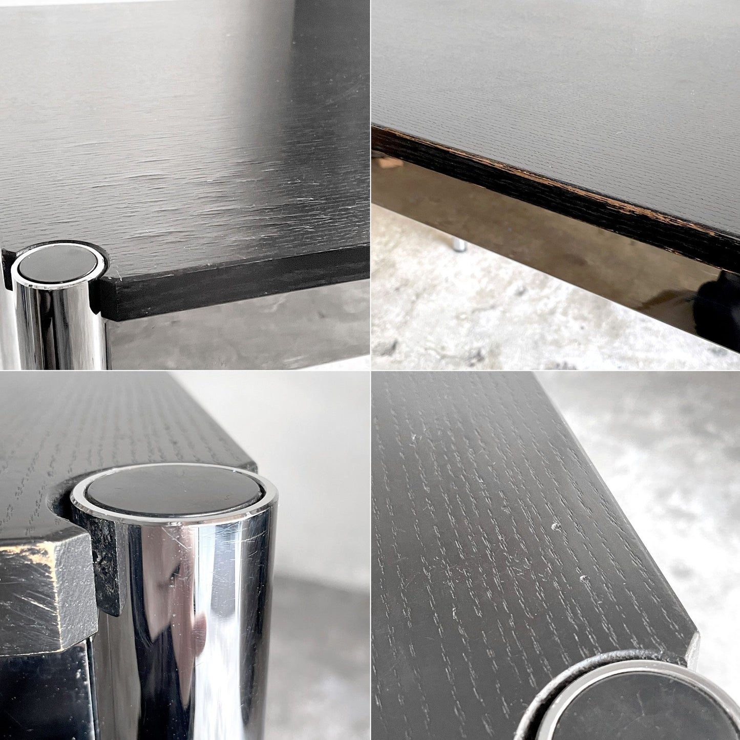 ユーエスエムハラー USMハラー USM Haller モジュラーファニチャー ハラーテーブル ワークデスク W125cm オーク材 ブラック アジャスター 高さ調整機能付き スイス ■