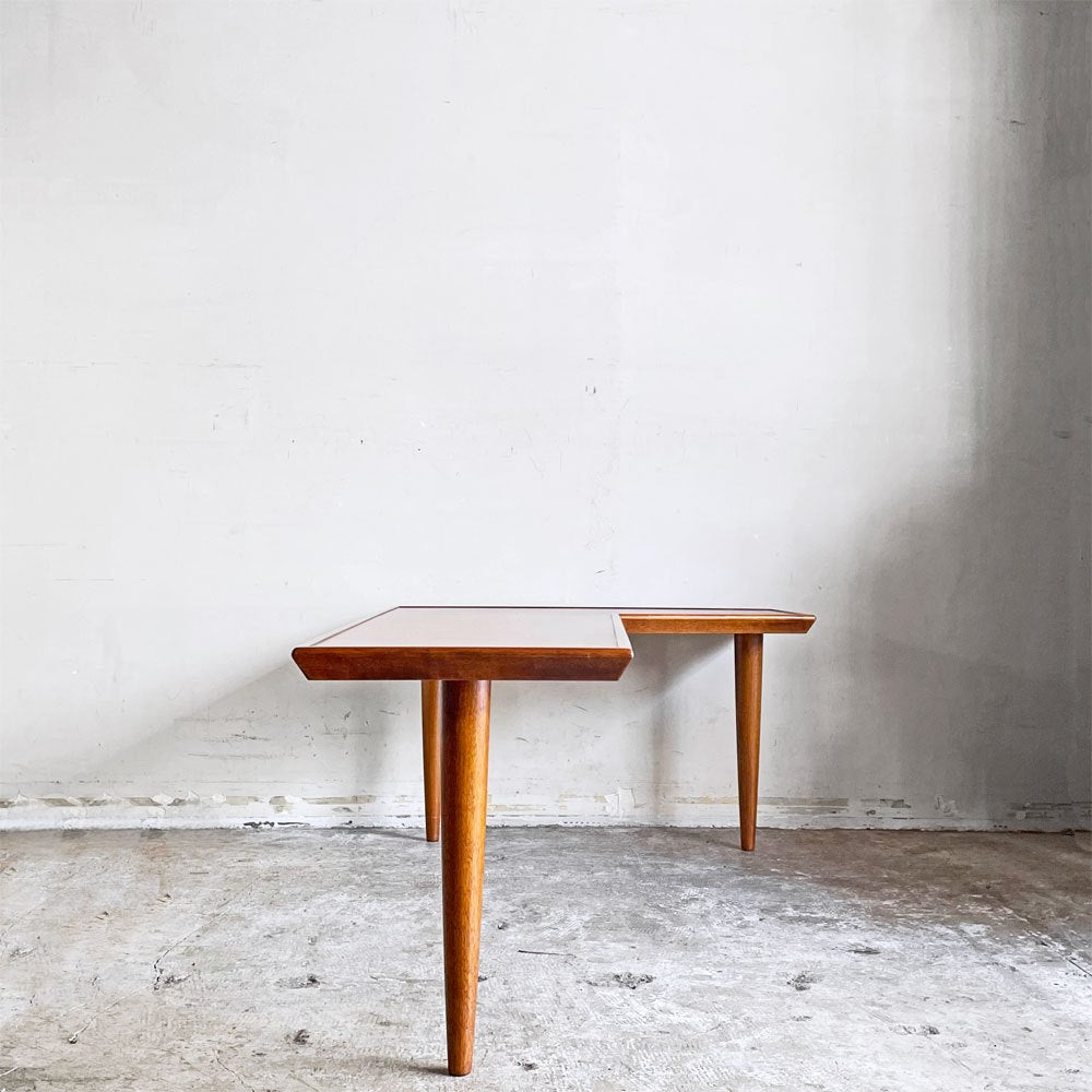 パシフィックファニチャーサービス P.F.S ラダーティーテーブル RUDDER TEA TABLE コーヒーテーブル 樺材 L字型天板 3本脚 ■