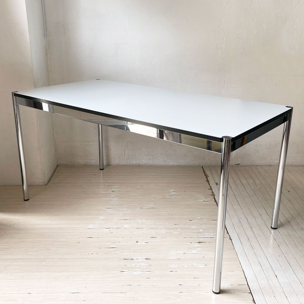 USMモジュラーファニチャー USM Haller USMハラーテーブル ワーキングデスク ダイニングテーブル W150×D75×H74cm パールグレーラミネート(ホワイト) ★