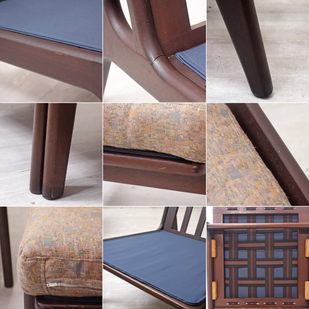 マルニ木工 maruni ビンテージ みやじま 3pソファ セパレート フレームチェア 孔雀マルニ オールドマルニ ●