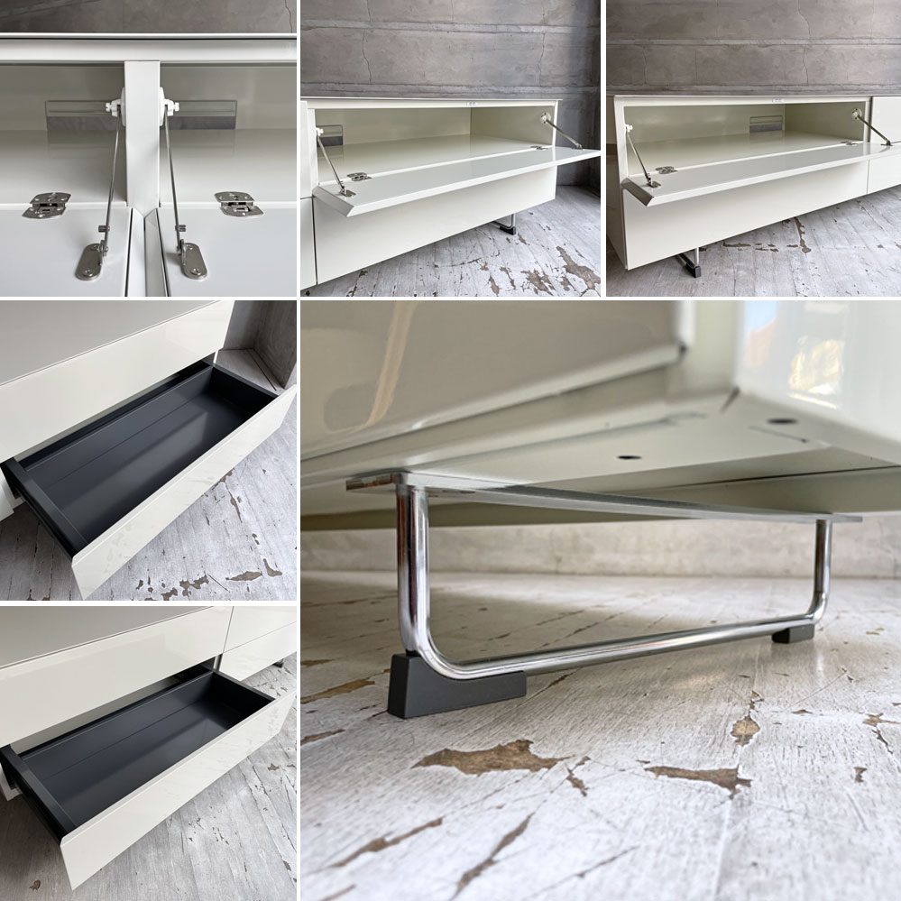 カッシーナイクスシー Cassina ixc. ロータス LOTUS シアターボード AVボード W170 グロッシーホワイト モダンデザイン 定価￥301,400- ♪