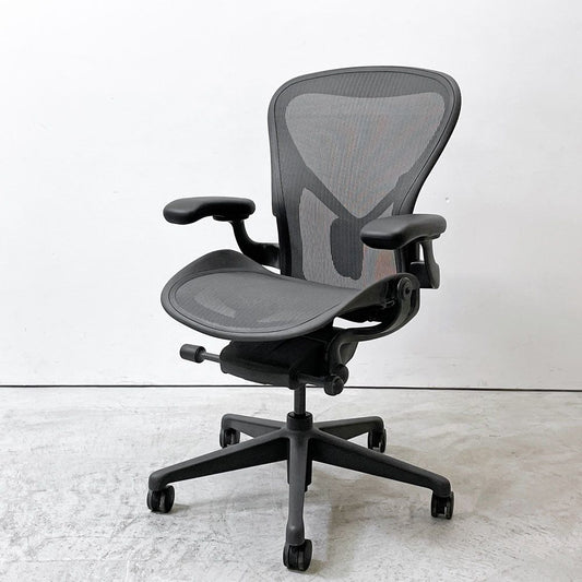 ハーマンミラー Herman Miller アーロンチェア デスクチェア リマスタード ライト Bサイズ グラファイトベース ビル・スタンフ ＆ ドン・チャドウィック ポスチャーフィット ●
