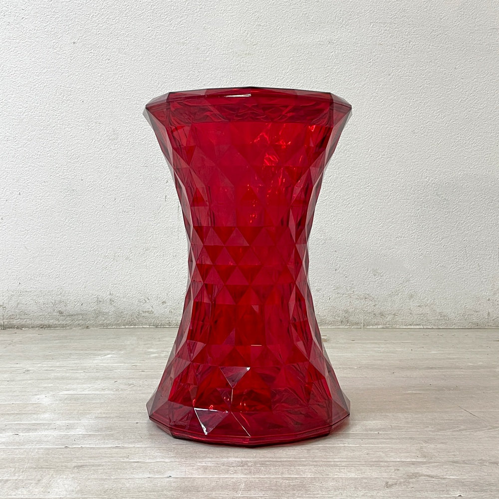 カルテル Kartell ストーン STONE スツール サイドテーブル H46cm ポリカーボネート レッド マルセル・ワンダース イタリア 定価￥47,700- ●