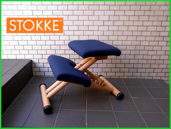 ■STOKKE ストッケ バランスマルチ チェア ヴァリエール ブルー×ナチュラル  ジュニア用アタッチメント付