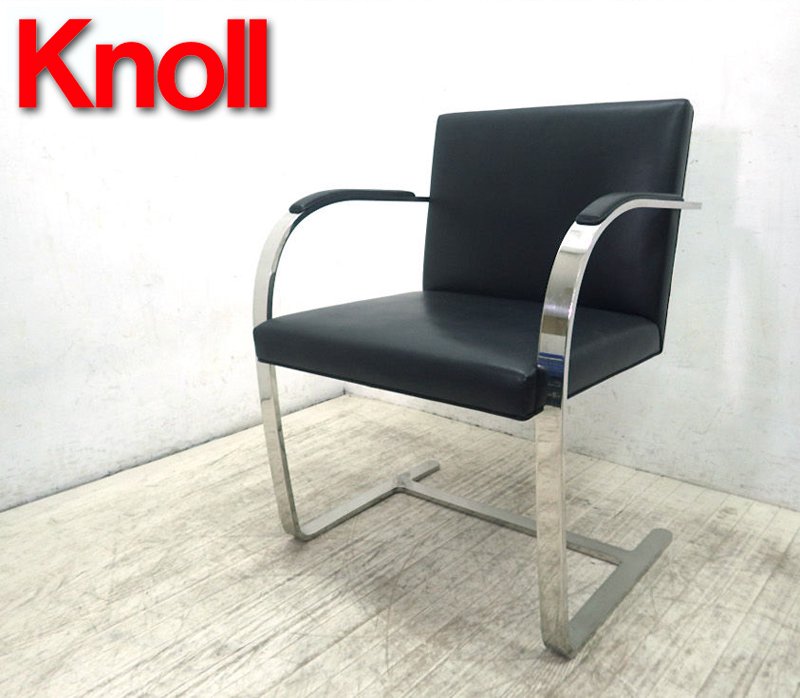 U.S.A Knoll / ノール社 ★  ミース・ファン・デル・ローエ デザイン ★ 『 Brno Flat Bar Arm Chair / ブルーノチェア 』 ブラック