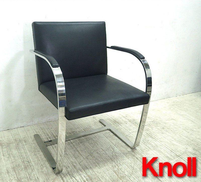 U.S.A Knoll / ノール社 ★  ミース・ファン・デル・ローエ デザイン ★ 『 Brno Flat Bar Arm Chair / ブルーノチェア 』 ブラック