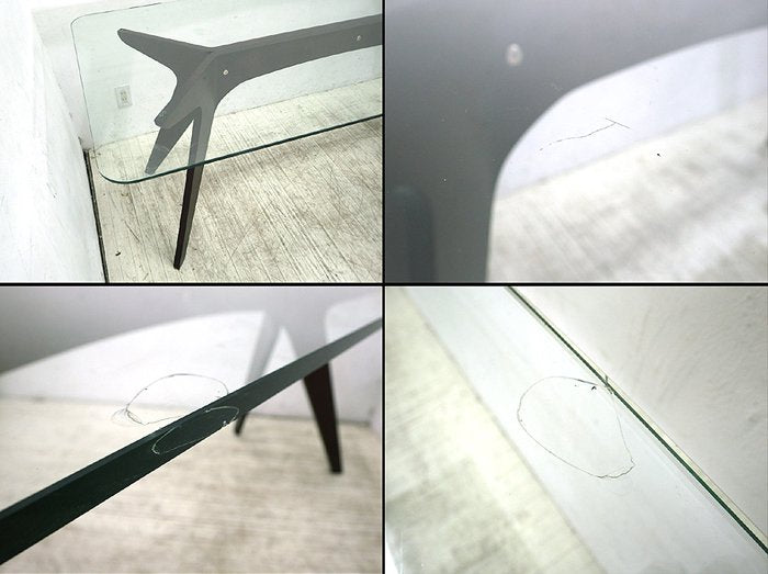 ● E&Y ペガサス ダイニングテーブル プライウッド ガラス天板