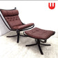 ● ノルウェー Vatne/バットネ社 「FALCON CHAIR ファルコンチェア」 ハイバック タイプ オットマンセット 美品